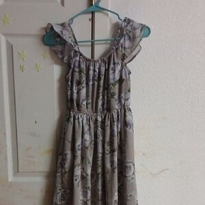 Place Kids Dress in Lavender and Olive